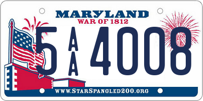 MD license plate 5AA4008