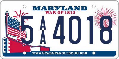 MD license plate 5AA4018