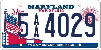 MD license plate 5AA4029
