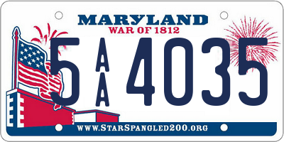MD license plate 5AA4035