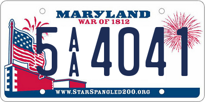 MD license plate 5AA4041