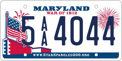 MD license plate 5AA4044