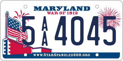 MD license plate 5AA4045