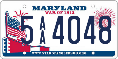 MD license plate 5AA4048