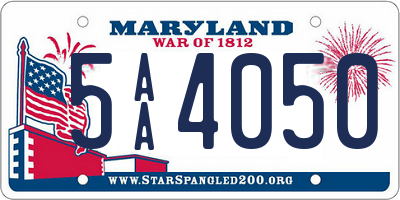 MD license plate 5AA4050