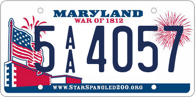 MD license plate 5AA4057
