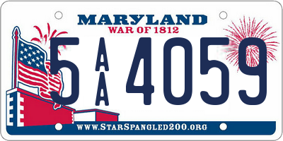 MD license plate 5AA4059