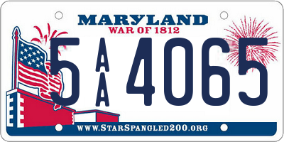 MD license plate 5AA4065