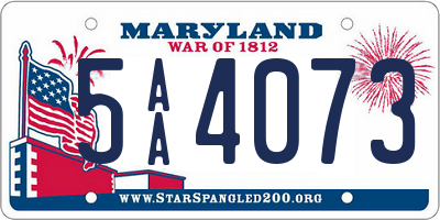 MD license plate 5AA4073