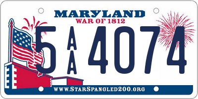 MD license plate 5AA4074