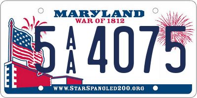 MD license plate 5AA4075