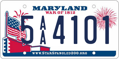 MD license plate 5AA4101