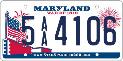 MD license plate 5AA4106