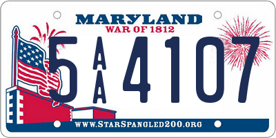 MD license plate 5AA4107