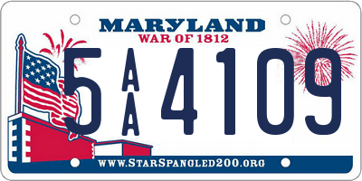 MD license plate 5AA4109