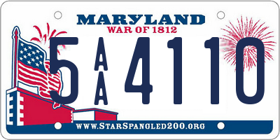 MD license plate 5AA4110