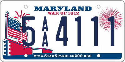 MD license plate 5AA4111