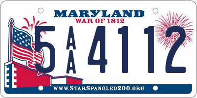 MD license plate 5AA4112