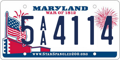 MD license plate 5AA4114