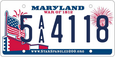 MD license plate 5AA4118