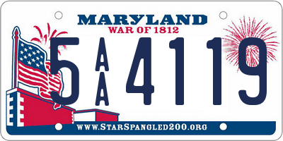 MD license plate 5AA4119