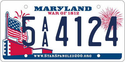 MD license plate 5AA4124