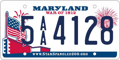 MD license plate 5AA4128