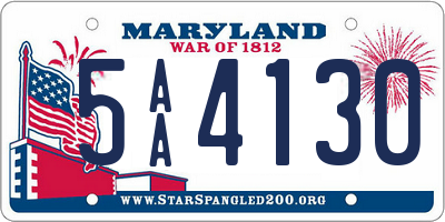 MD license plate 5AA4130