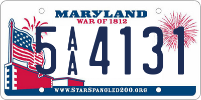 MD license plate 5AA4131