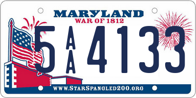 MD license plate 5AA4133