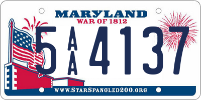 MD license plate 5AA4137