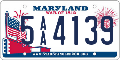 MD license plate 5AA4139