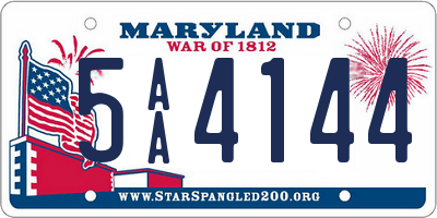 MD license plate 5AA4144