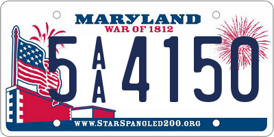 MD license plate 5AA4150