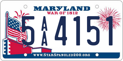 MD license plate 5AA4151