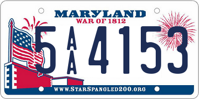 MD license plate 5AA4153