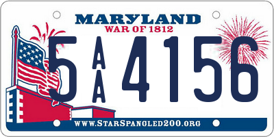 MD license plate 5AA4156