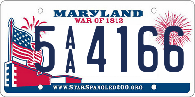 MD license plate 5AA4166