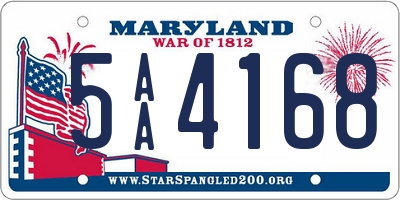 MD license plate 5AA4168