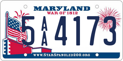 MD license plate 5AA4173