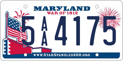 MD license plate 5AA4175