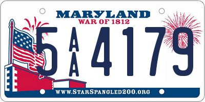 MD license plate 5AA4179