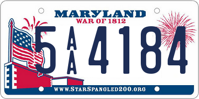 MD license plate 5AA4184