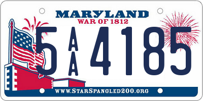 MD license plate 5AA4185