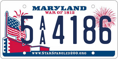 MD license plate 5AA4186