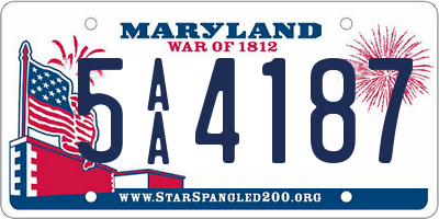 MD license plate 5AA4187