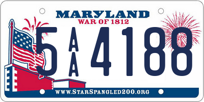 MD license plate 5AA4188