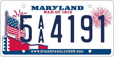 MD license plate 5AA4191