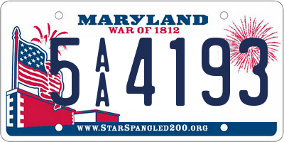 MD license plate 5AA4193