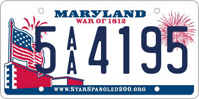 MD license plate 5AA4195